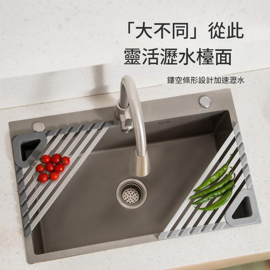 廚房三角瀝水架  水槽置物架水池碗碟瀝水籃  家用過濾收納池網瀝水架
