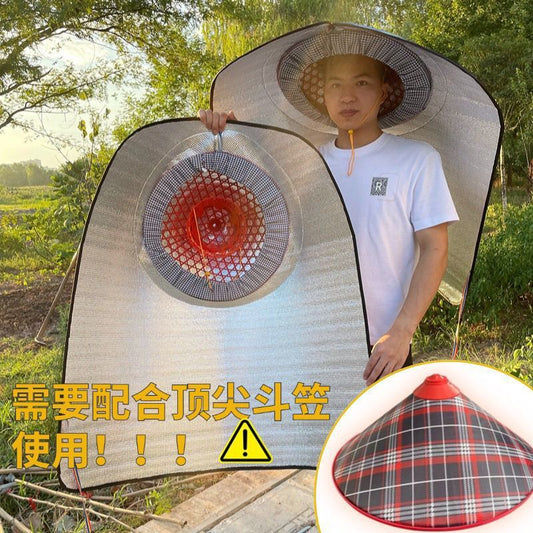 【遮陽防曬】夏季戶外隔熱加厚 幹農活種地摘花採茶防曬鬥笠帽 披風