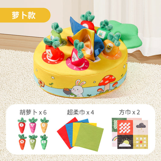 兒童拔蘿蔔益智早教新生兒玩具  毛絨0-1歲寶寶嬰兒可啃咬